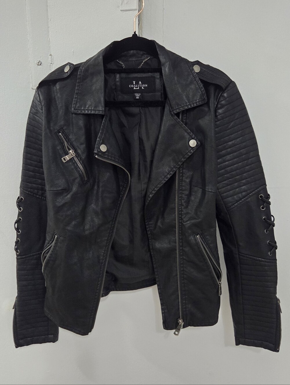 LA Coalition Faux Leather Moto Jacket